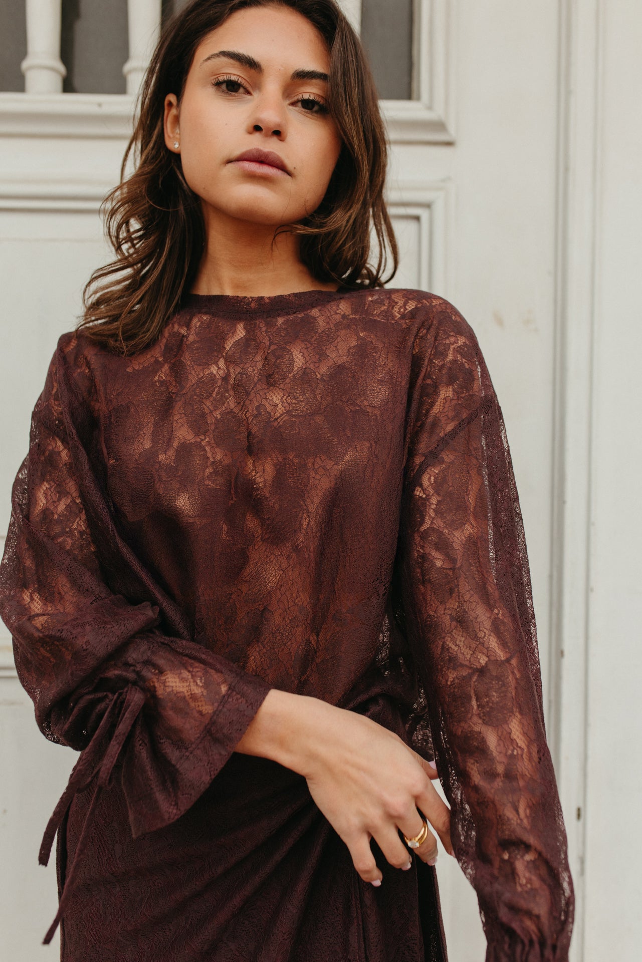 Blouse Lucy  | Burgundy Lace